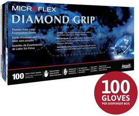 img 2 attached to 🧤 2 Pack of Microflex MF300M Diamond Grip Latex Gloves, Size Medium - 200 Gloves