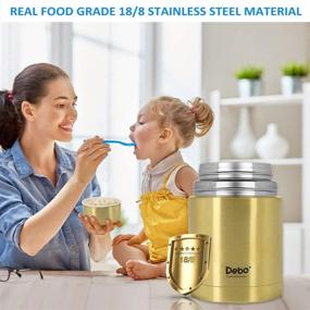 img 3 attached to 🍲 Debo Thermos: Stainless Steel BPA-Free Soup Thermos with Folding Spoon & Carrying Bag - Super Portable & Insulated Food Jar for 24 Hours hot Food Storage - 26 Ounce