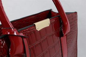 img 3 attached to Sasahune Women's Crocodile Embossed Shoulder Bag: Red | Large Capacity Messenger Bag