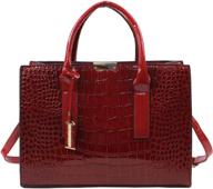 sasahune women's crocodile embossed shoulder bag: red | large capacity messenger bag logo