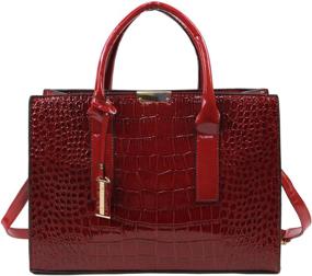 img 4 attached to Sasahune Women's Crocodile Embossed Shoulder Bag: Red | Large Capacity Messenger Bag
