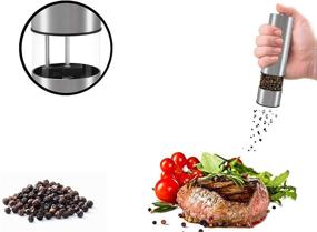 img 1 attached to 🌶️ Velvastar Electric Pepper Grinder & Salt Grinder - Battery Operated Automatic Spice Mill with Adjustable Ceramic Grinder and Built-in Light