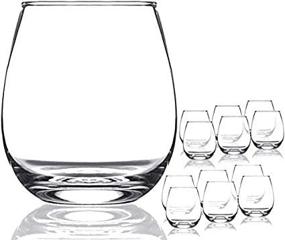 img 3 attached to 🍷 Chef's Star Elegant Stemless Wine Glasses for Red or White Wine Heavy Base Ideal For Cocktails & Scotch Perfect For Homes & Bars 15 oz, Set of 12