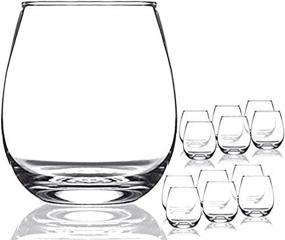 img 4 attached to 🍷 Chef's Star Elegant Stemless Wine Glasses for Red or White Wine Heavy Base Ideal For Cocktails & Scotch Perfect For Homes & Bars 15 oz, Set of 12