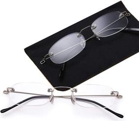 img 2 attached to 👓 VISENG 2 Pairs Unisex Super Lightweight Rimless Quality Readers Ultra Thin Frameless Reading Glasses +1.0 Power