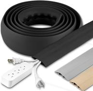 cordinate floor cord cover: 10 ft rubber protector for cable safety, low profile design, black - 49628 logo