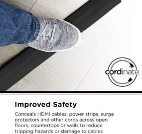 img 2 attached to Cordinate Floor Cord Cover: 10 Ft Rubber Protector for Cable Safety, Low Profile Design, Black - 49628