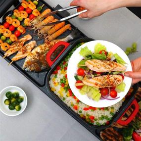 img 2 attached to 🔥 SKAIVA Electric Smokeless Grill and Hot Pot 3-in-1 with Steamer | Detachable Shabu Shabu Hotpot Electric | Indoor BBQ Grill for Korean BBQ | Non-Stick KBBQ Hotpot Grill Combo