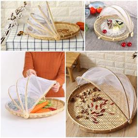 img 3 attached to 🍽️ Bamboo Food Serving Basket: Keep Your Meals Dustproof and Bug Proof!