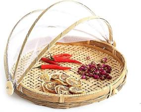 img 2 attached to 🍽️ Bamboo Food Serving Basket: Keep Your Meals Dustproof and Bug Proof!