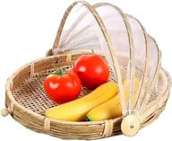 🍽️ bamboo food serving basket: keep your meals dustproof and bug proof! logo