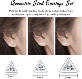 img 2 attached to 🌟 Hypoallergenic Sterling Geometric Earrings - Stylish Cartilage Jewelry for Girls