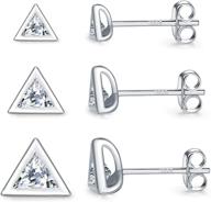 🌟 hypoallergenic sterling geometric earrings - stylish cartilage jewelry for girls logo