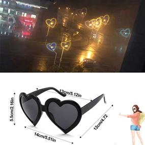 img 3 attached to 🌈 Heart Diffraction Glasses for Girls/Women: Transforming Lights into Heart-shaped Delights (Colorful A)"