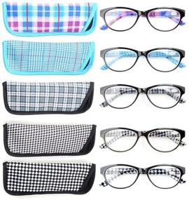 img 3 attached to 👓 Eyekepper 5-Pack Stylish Cat-Eye Reading Glasses for Women with Pattern Design Reader Eyeglasses +2.00 Magnification