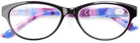 img 2 attached to 👓 Eyekepper 5-Pack Stylish Cat-Eye Reading Glasses for Women with Pattern Design Reader Eyeglasses +2.00 Magnification