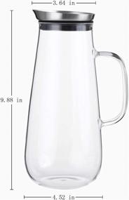 img 3 attached to Emica 50oz/1500ml Glass Pitcher: Premium Borosilicate Carafe with Handle, Silicone 🥛 Filter Lid - Ideal for Homemade Beverages, Wine, Coffee, Milk, and Iced Tea