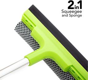 img 3 attached to 🧽 Versatile Double-Sided Window Cleaner for Spotless Glass – Sponge & Squeegee Combo for Superior Cleaning on Windows, Car Windshields, and More!