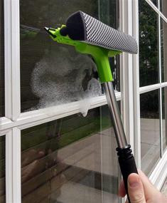 img 2 attached to 🧽 Versatile Double-Sided Window Cleaner for Spotless Glass – Sponge & Squeegee Combo for Superior Cleaning on Windows, Car Windshields, and More!