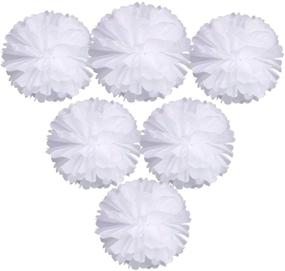 img 1 attached to 🌸 Vibrant Landisun Paper Flower Pom Poms for Colorful Party, Wedding, Birthday Decor - Set of 6 Packs