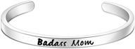 👩 lqri step mom badass mom cuff bracelet - new mom jewelry for step mom - step daughter step son gift logo