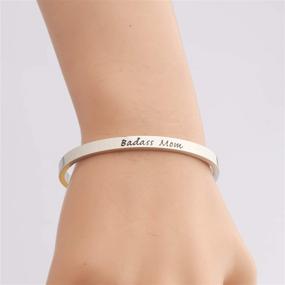 img 1 attached to 👩 LQRI Step Mom Badass Mom Cuff Bracelet - New Mom Jewelry for Step Mom - Step Daughter Step Son Gift