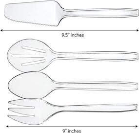 img 3 attached to 🍽️ 12-Pack Plasticpro Disposable Serving Utensils Set - 3 Spoons, 3 Forks, 3 Knives, 3 Sifting Spoons - Clear Heavyweight Plastic