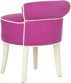 img 2 attached to 💄 Safavieh Home Collection Georgia Fuchsia and Cream Petite Vanity Stool - Elegant and Chic Accent Seating for Your Dressing Area