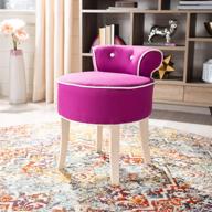 💄 safavieh home collection georgia fuchsia and cream petite vanity stool - elegant and chic accent seating for your dressing area логотип