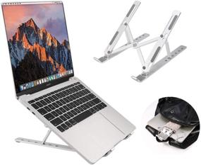 img 2 attached to 🔥 Portable Laptop Stand - F'wode Adjustable Laptop Stand, Ergonomic MacBook Pro Stand for Bed, Compatible with All Laptops (Includes Free Cell Phone Stand)