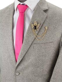 img 1 attached to 👑 Golden Crown Knighthood Brooch with Wing, Black Stone, and Sunshine Hanging Chain - Enhance SEO