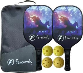 img 4 attached to 🏓 Farcunaly Graphite Pickleball Paddle Set: Premium Quality with Graphite Frame and Surface, Polymer Honeycomb Core, 2 Paddles, 4 Balls, Portable Cover Bag, Molding Process