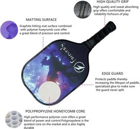 img 2 attached to 🏓 Farcunaly Graphite Pickleball Paddle Set: Premium Quality with Graphite Frame and Surface, Polymer Honeycomb Core, 2 Paddles, 4 Balls, Portable Cover Bag, Molding Process