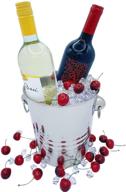 🍾 large 4-quart ice bucket for wine, champagne, beer, and drinks - ideal bar party chiller tub cooler, with large ice cube holder, bin, and container - accommodates 3 wine bottles логотип