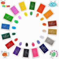 🌈 colorful craft ink pads for kids: 16 washable rainbow finger ink pads ideal for rubber stamps, scrapbooking, and more! logo