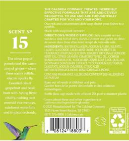 img 3 attached to 🍋 Caldrea Dish Soap: Biodegradable & Invigorating Ginger Pomelo Scent - Soap Bark, Aloe Vera - 16 oz