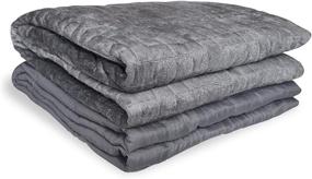 img 4 attached to 🛌 RAY-SKY HOME Adult Weighted Blanket, Cooling Heavy Blanket for Adults 140-180 lbs with Removable Cover and Glass Beads - 15 lbs, Twin Size (48x72), Grey