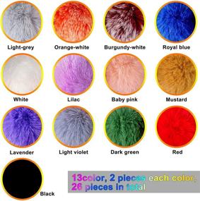 img 3 attached to 🎨 BQTQ 26 Pieces Fluffy Pom Pom Balls: DIY Faux Rabbit Fur Pom Poms in 13 Vibrant Colors with Elastic Loops – Perfect for Hats, Keychains, Scarves, Gloves, Bags, and More!