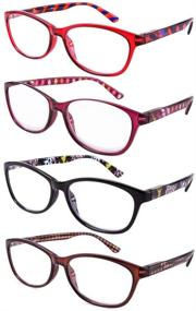 img 4 attached to Colorful Women's Reading Glasses with Beautiful Patterns - 4 Pack EYEGUARD Readers 4.00