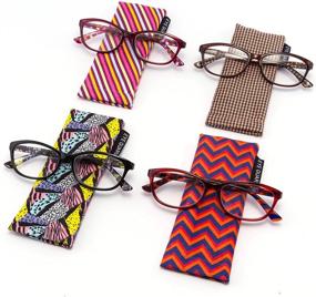 img 3 attached to Colorful Women's Reading Glasses with Beautiful Patterns - 4 Pack EYEGUARD Readers 4.00
