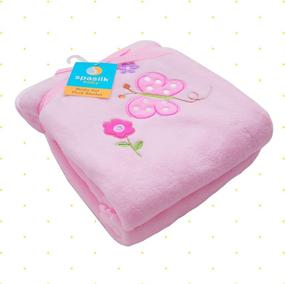 img 2 attached to 👶 Spasilk Baby Thick Double Layer Plush Blanket: Luxurious Comfort with Satin Trim