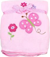 👶 spasilk baby thick double layer plush blanket: luxurious comfort with satin trim logo