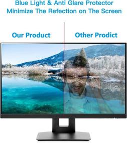 img 1 attached to 🔵 24" Anti Blue Light Screen Protector - Blue Light Blocking & Glare Filter Film for 24" Widescreen Desktop Monitor Display 16:9 - Eye Protection Screen Protector