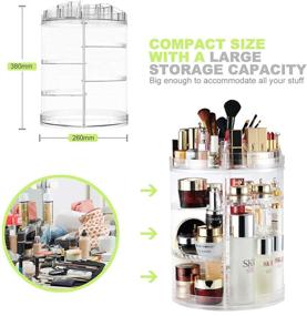 img 1 attached to 💄 360° Rotating Makeup Organizer with 8 Layers - Large Capacity Clear Storage Case for Jewelry, Makeup Brushes, Lipsticks, and More