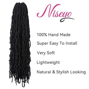 img 3 attached to 🌟 Niseyo New Faux Locs Crochet Hair 30 Inch - 6 Packs Pre-looped Soft Locs Crochet Braids (1B)