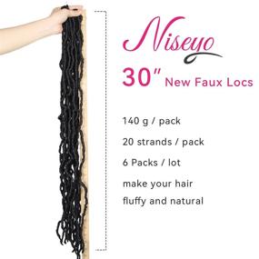 img 2 attached to 🌟 Niseyo New Faux Locs Crochet Hair 30 Inch - 6 Packs Pre-looped Soft Locs Crochet Braids (1B)