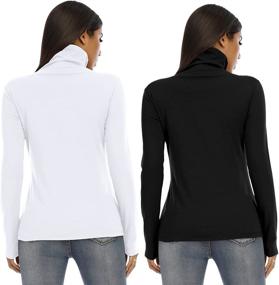 img 2 attached to RightPerson Womens Turtleneck T Shirt Pack White Women's Clothing for Lingerie, Sleep & Lounge