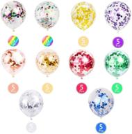 rainbow confetti latex balloons - pack of 50, 12 inch party decorations for birthday, baby shower, and celebrations logo