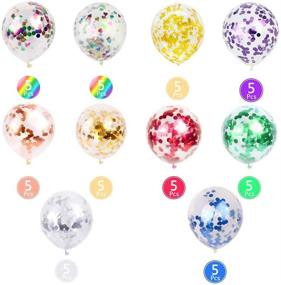 img 4 attached to Rainbow Confetti Latex Balloons - Pack of 50, 12 Inch Party Decorations for Birthday, Baby Shower, and Celebrations