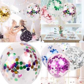 img 3 attached to Rainbow Confetti Latex Balloons - Pack of 50, 12 Inch Party Decorations for Birthday, Baby Shower, and Celebrations